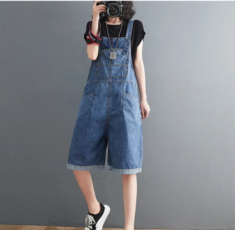 Salopette Corte Jeans