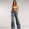 Salopette Jeans Con Gonna