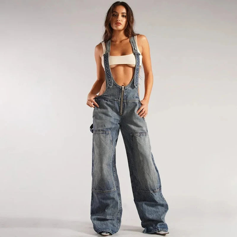 Salopette Jeans Con Gonna