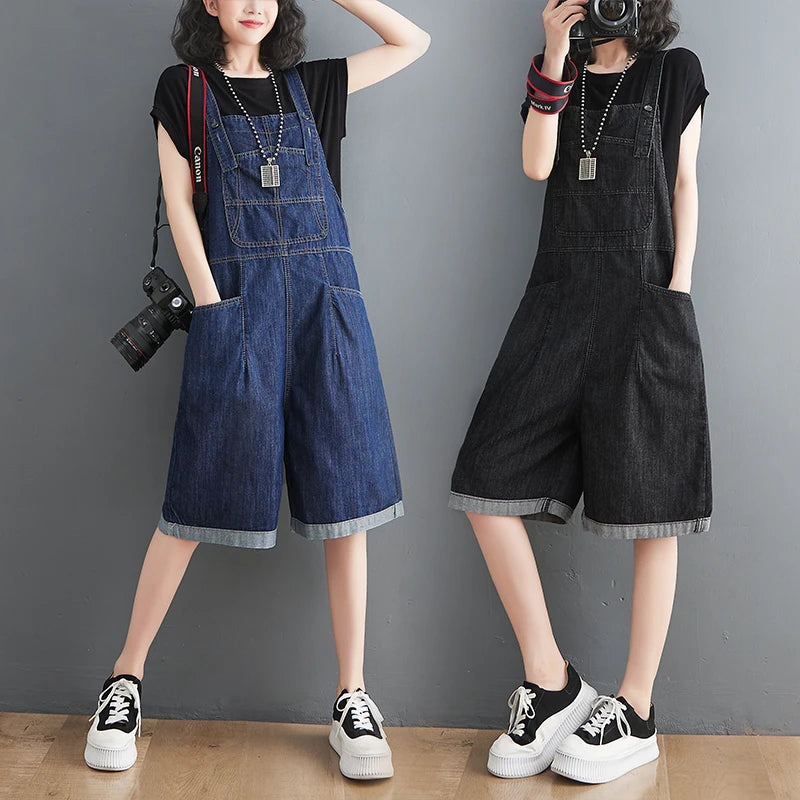 Salopette Corte Jeans