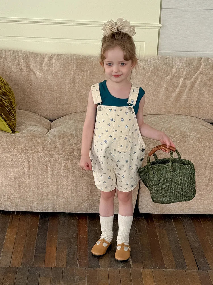 Salopette Jeans Corta Bambina