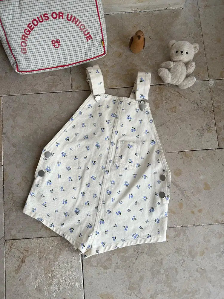 Salopette Jeans Corta Bambina