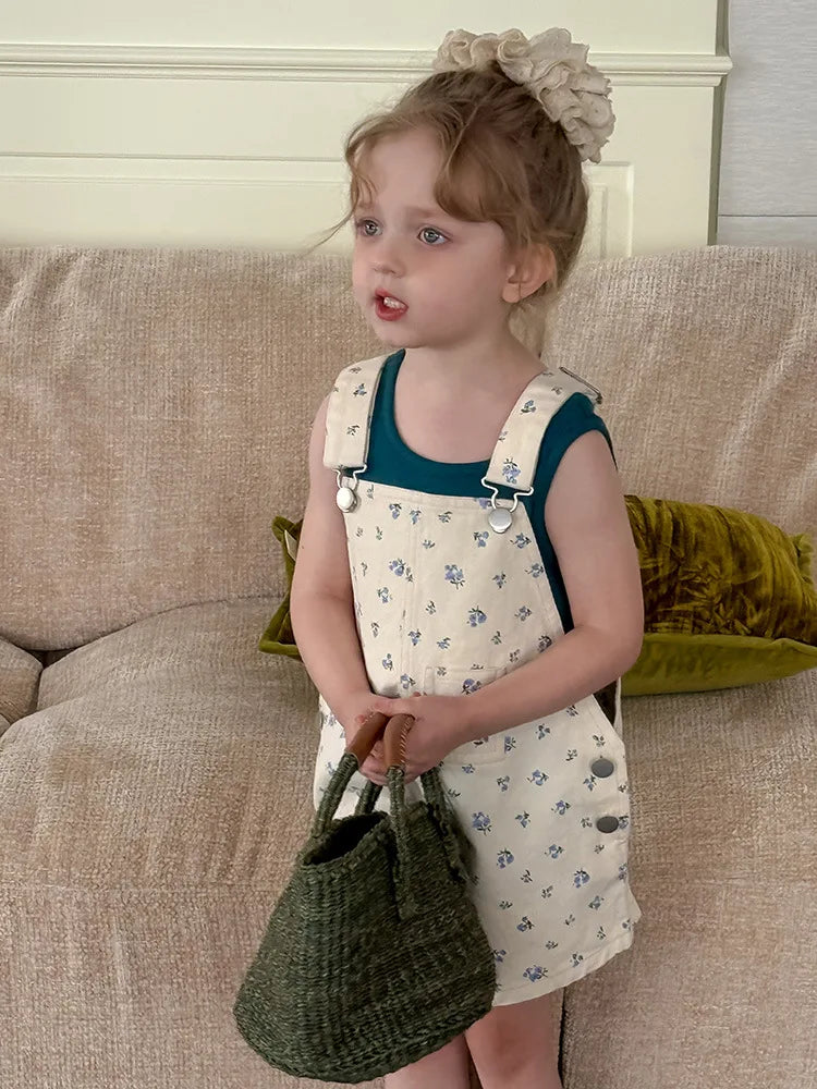 Salopette Jeans Corta Bambina