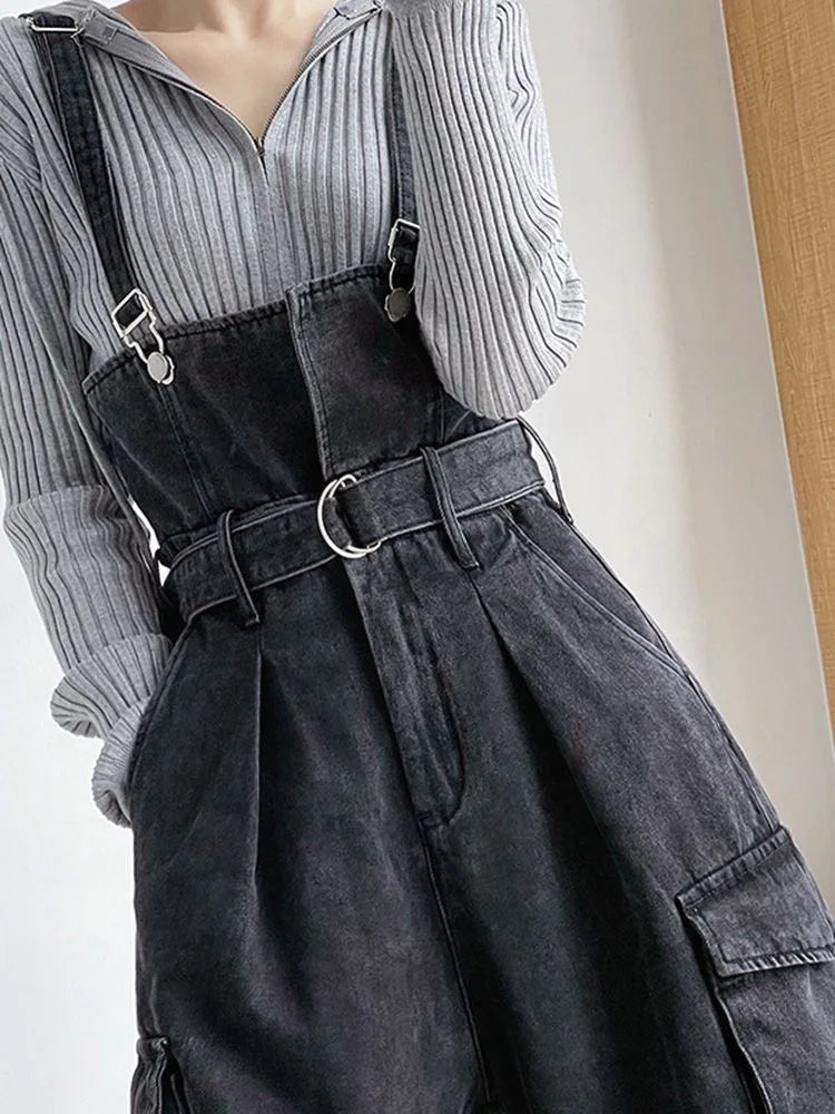 Salopette Denim Nera