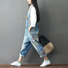 Salopette Jeans Fiori Blue