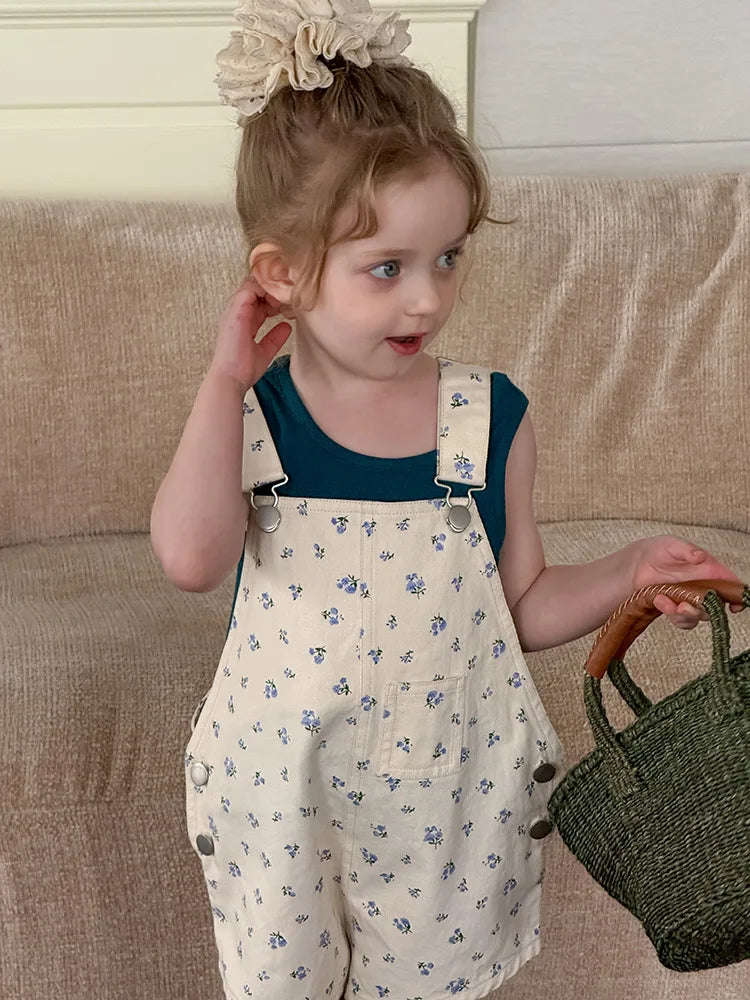 Salopette Jeans Corta Bambina