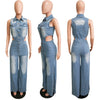 Salopette Jeans Stretta