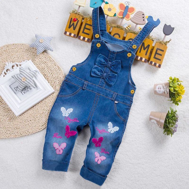 Salopette Di Jeans Bambina