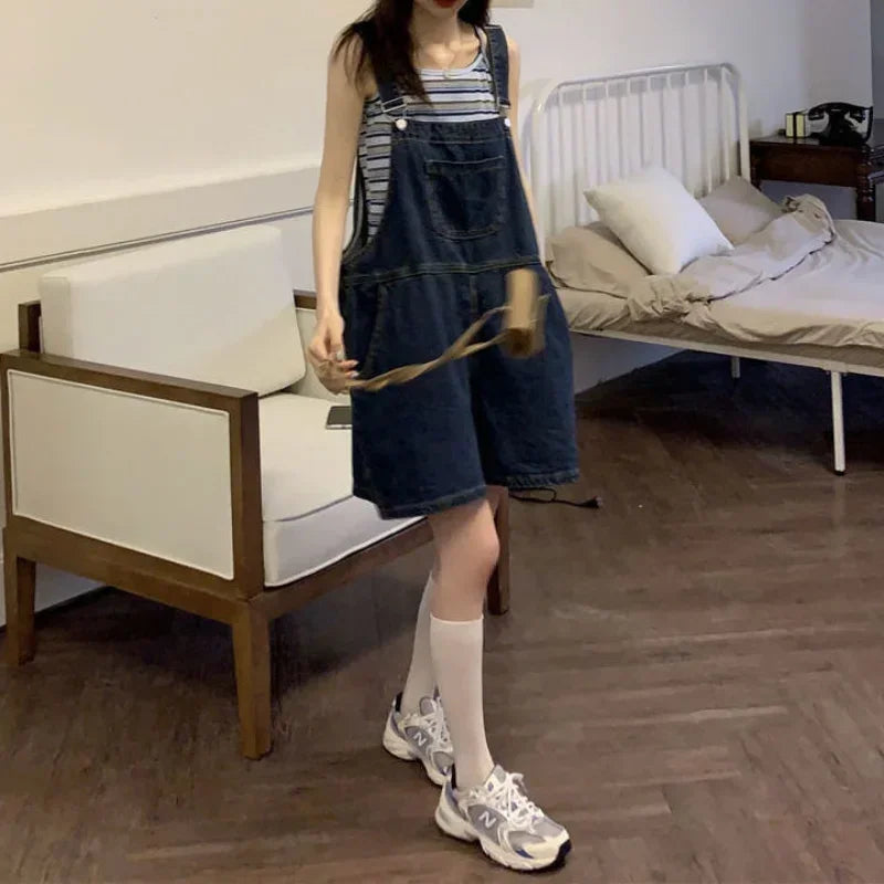 Salopette Corta Jeans Donna