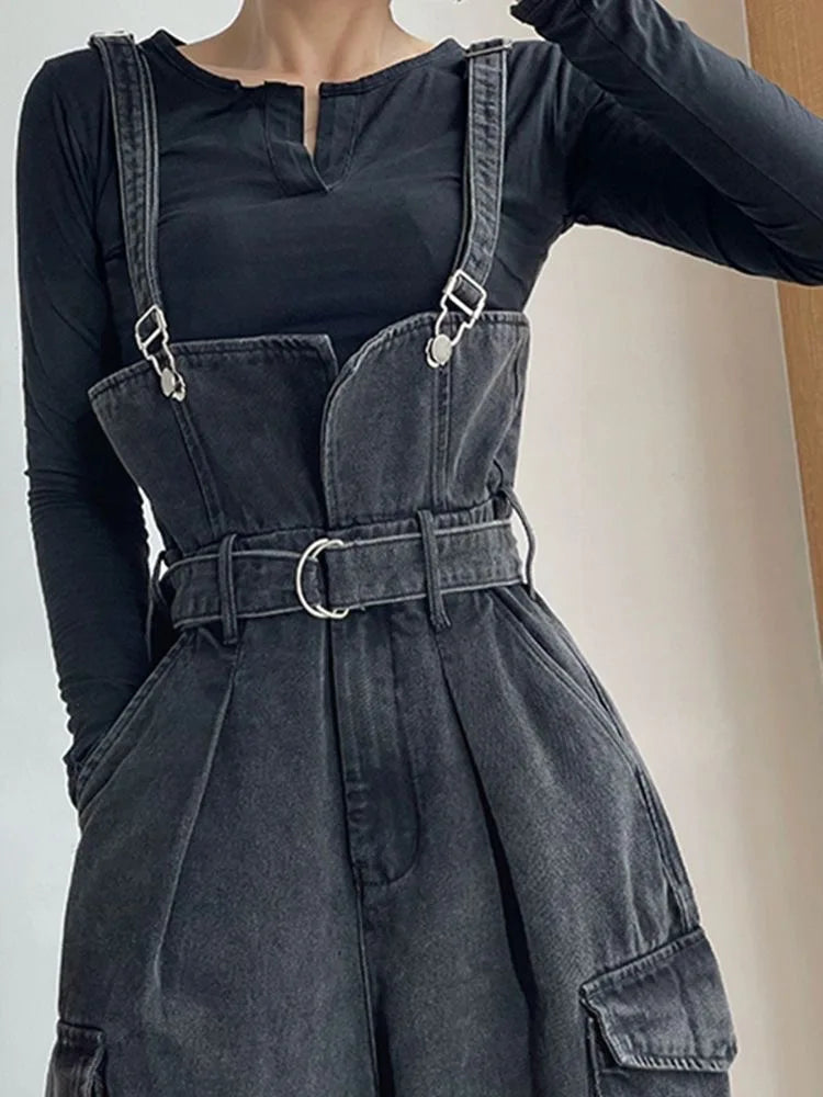 Salopette Denim Nera