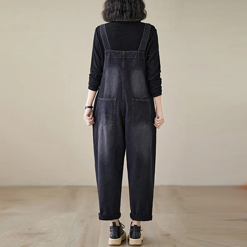 Salopette Gonna Jeans Nera