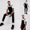 Salopette Jeans Nera Uomo