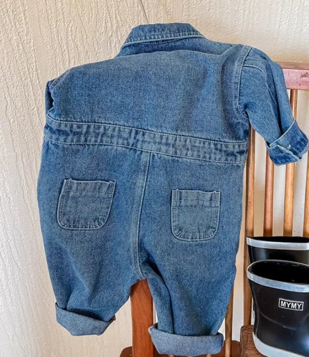 Salopette Jeans Lunga Bambina