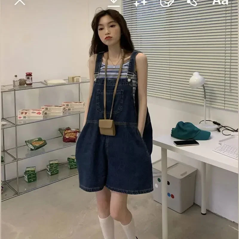 Salopette Corta Jeans Donna