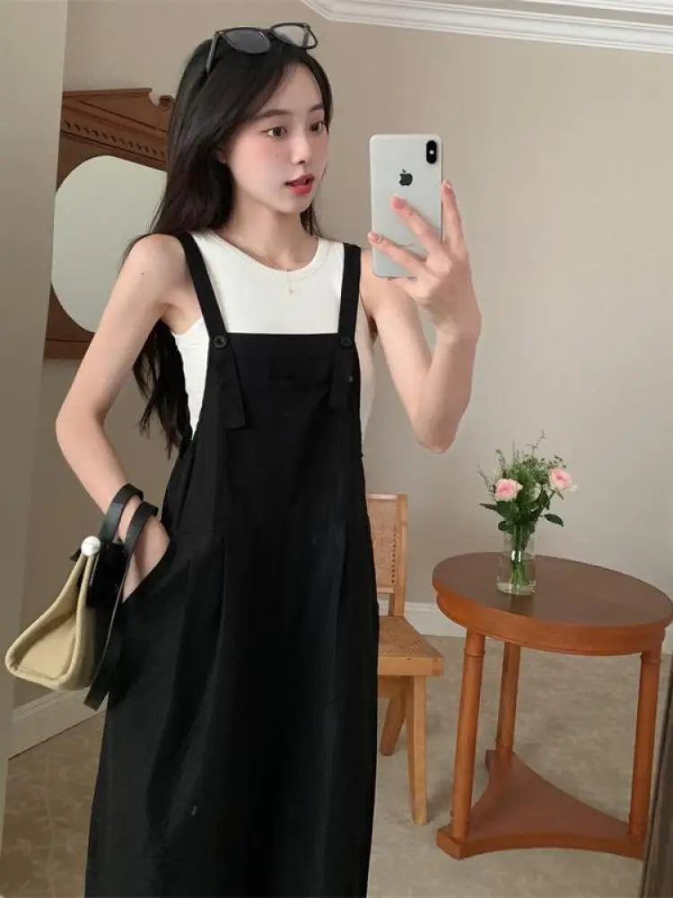 Salopette Nera Cotone