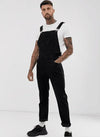 Salopette Jeans Nera Uomo