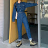 Salopette Jeans Donna Manica Lunga