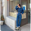 Salopette Jeans Donna Manica Lunga