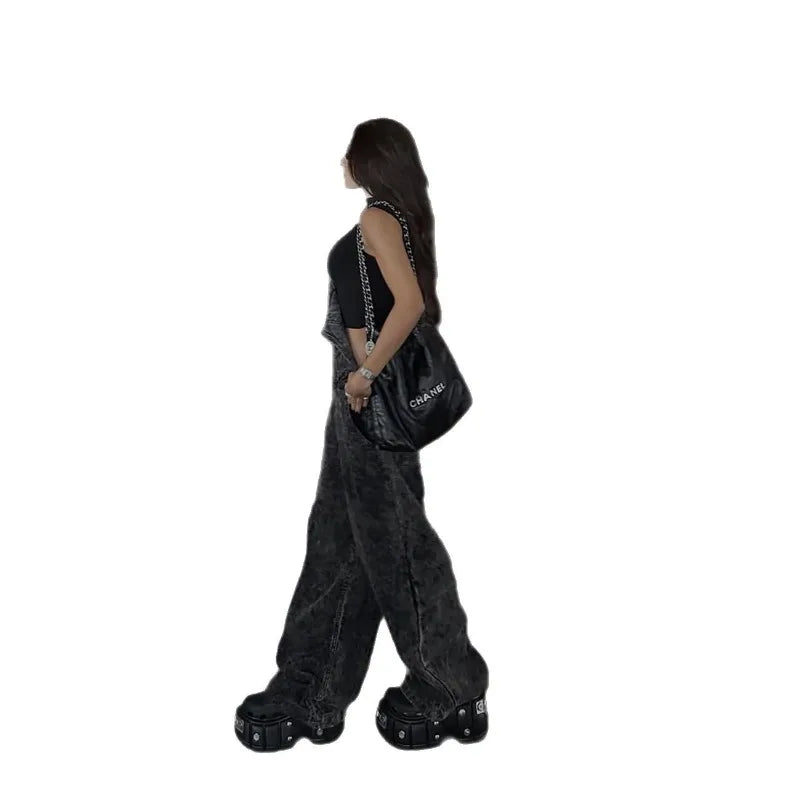 Salopette Di Jeans Lunga